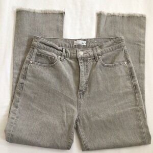 Loft Kick Crop Ankle Fray Jeans Gray Sz 26/2